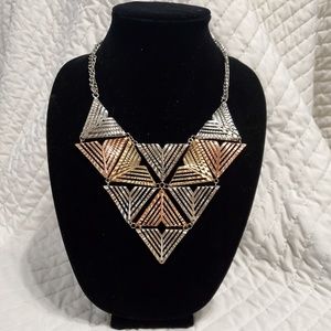Tri color triangle necklace